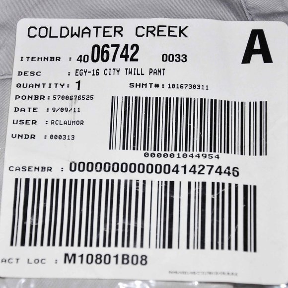 Coldwater Creek City Twill Beige Long Pants Size 16 (Unopened) - Picture 2 of 5